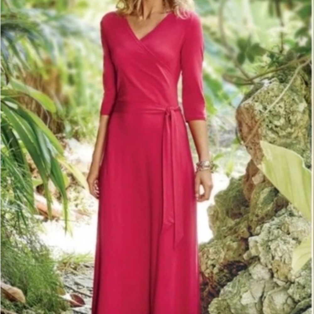 Soft Surroundings Salvadora Red maxi dress size Small
